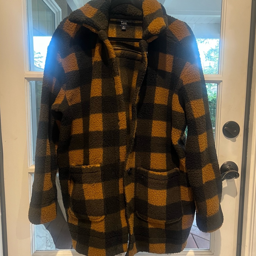 Lee Brown & Black Plaid Teddy Bear 🧸 Jacket 🧥